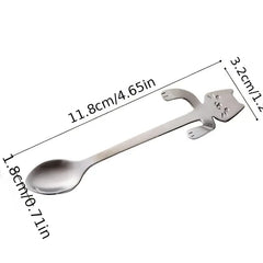 Mini Cat Stainless Steel Spoon for Coffee and Desserts
