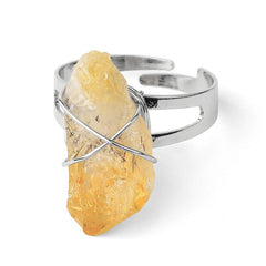 Personalized Versatile Natural Crushed Stone Crystal Ring