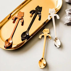 Mini Cat Stainless Steel Spoon for Coffee and Desserts