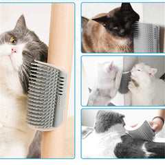Cat Self Groomer with Catnip and Corner Massage Brush
