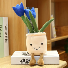 Smiling Tulip Plush Plant Decor
